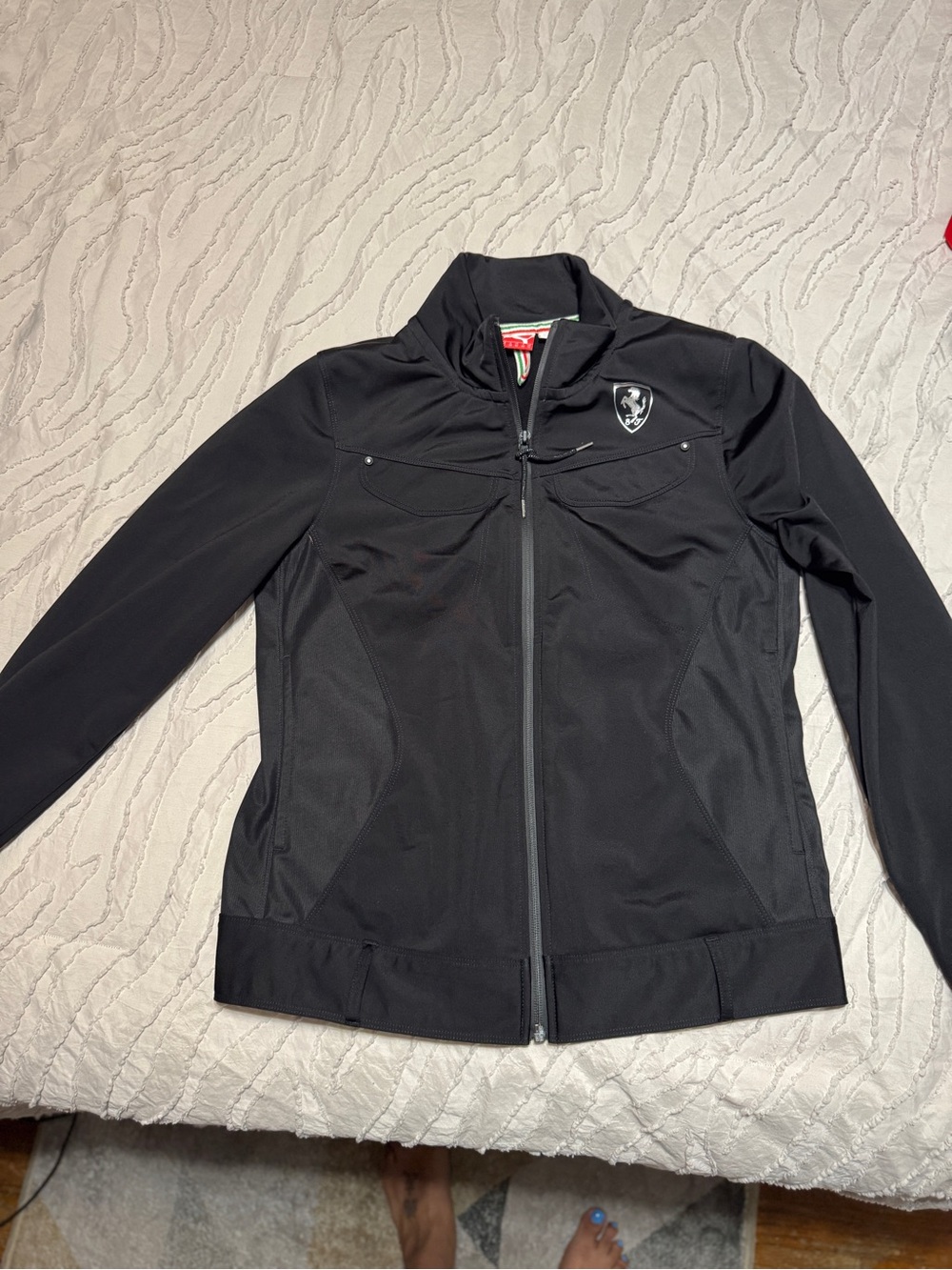 Puma Ferrari Escudería Women's Black Full-Zip Utility Jacket size Medium